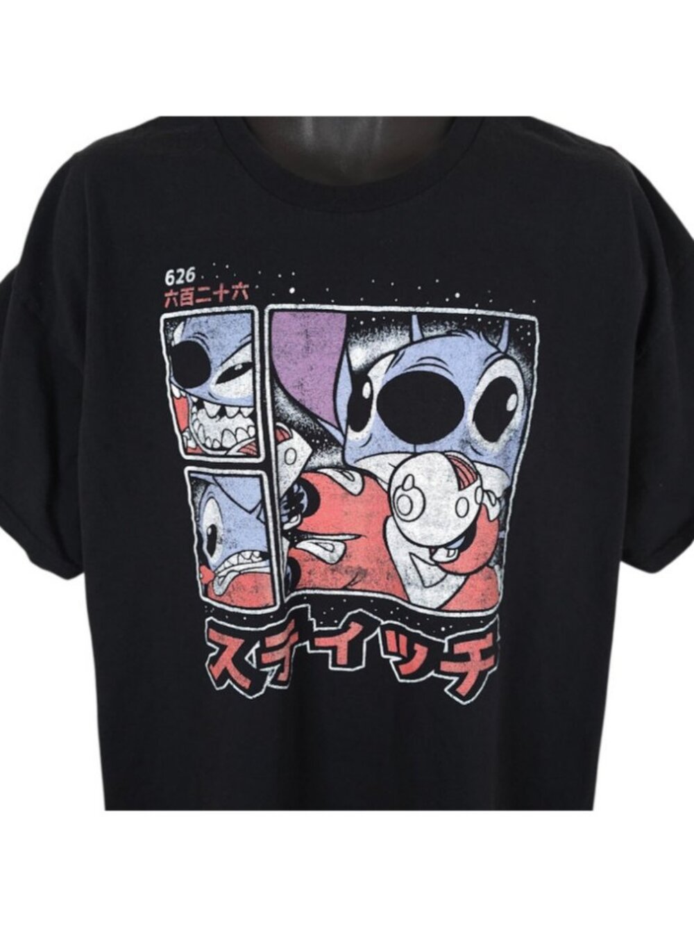 Lilo & Stitch T Shirt Mens Size 2XL Black Experiment 626 Walt Disney